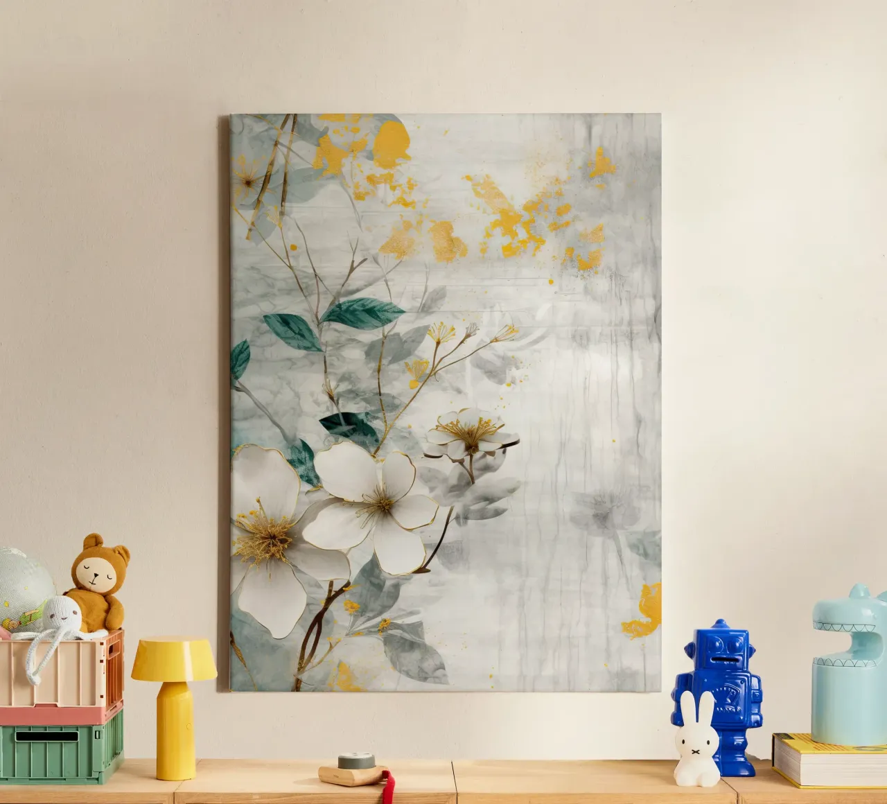 Schilderij 4 canvas met Baklijst van Yaso Design Boho & Botanic