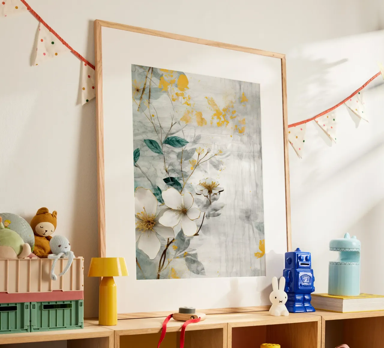 Gemälde 4 Poster mit Kunststoffrahmen von Yaso Design Boho & Botanic