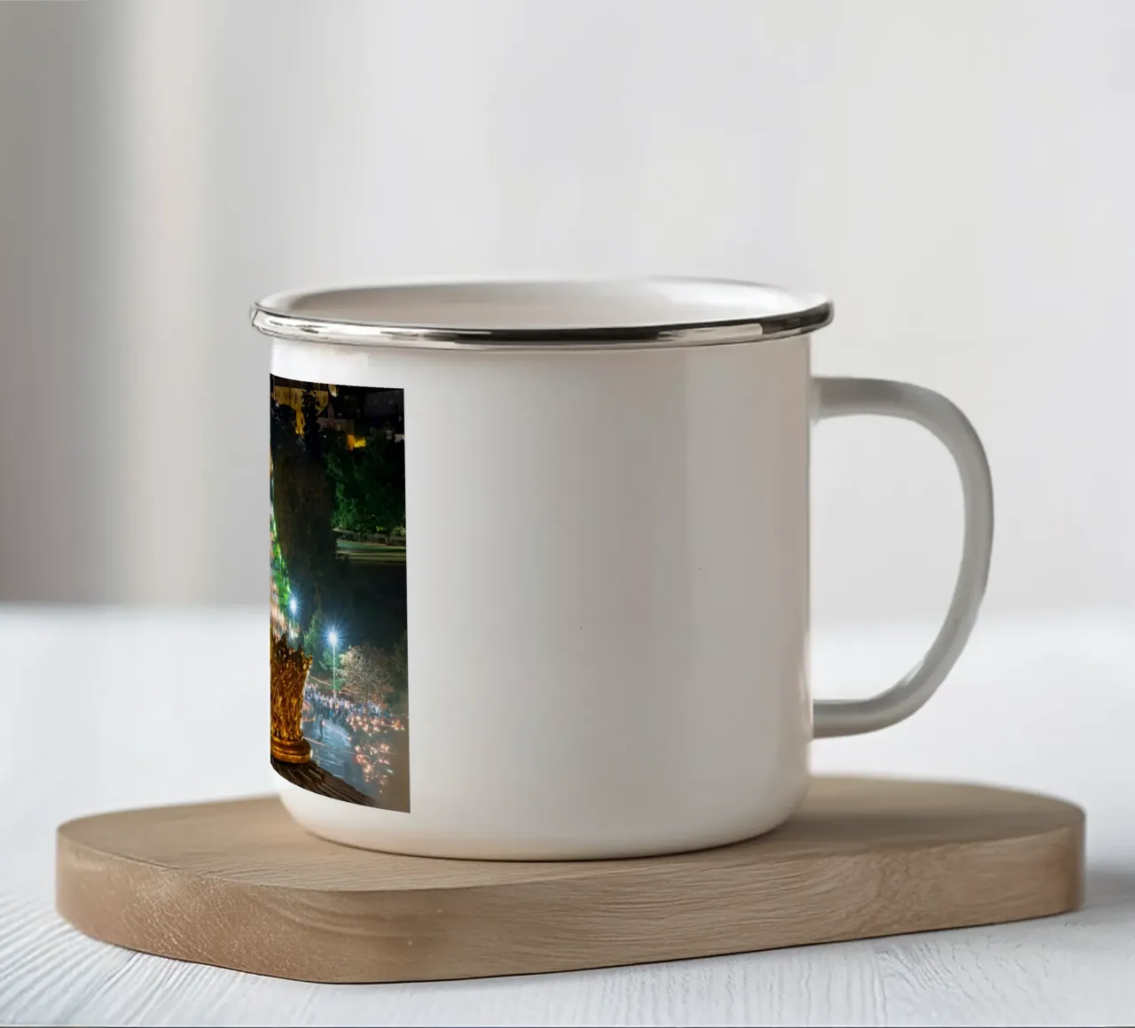Croce d'oro a Lourdes tazza in smalto da anderm
