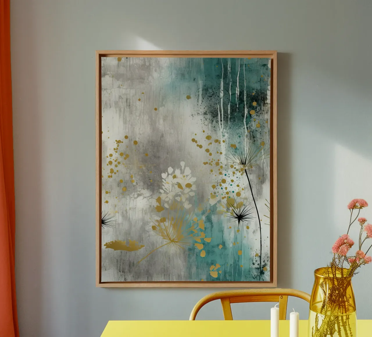 Schilderij 5 canvas met Baklijst van Yaso Design Boho & Botanic