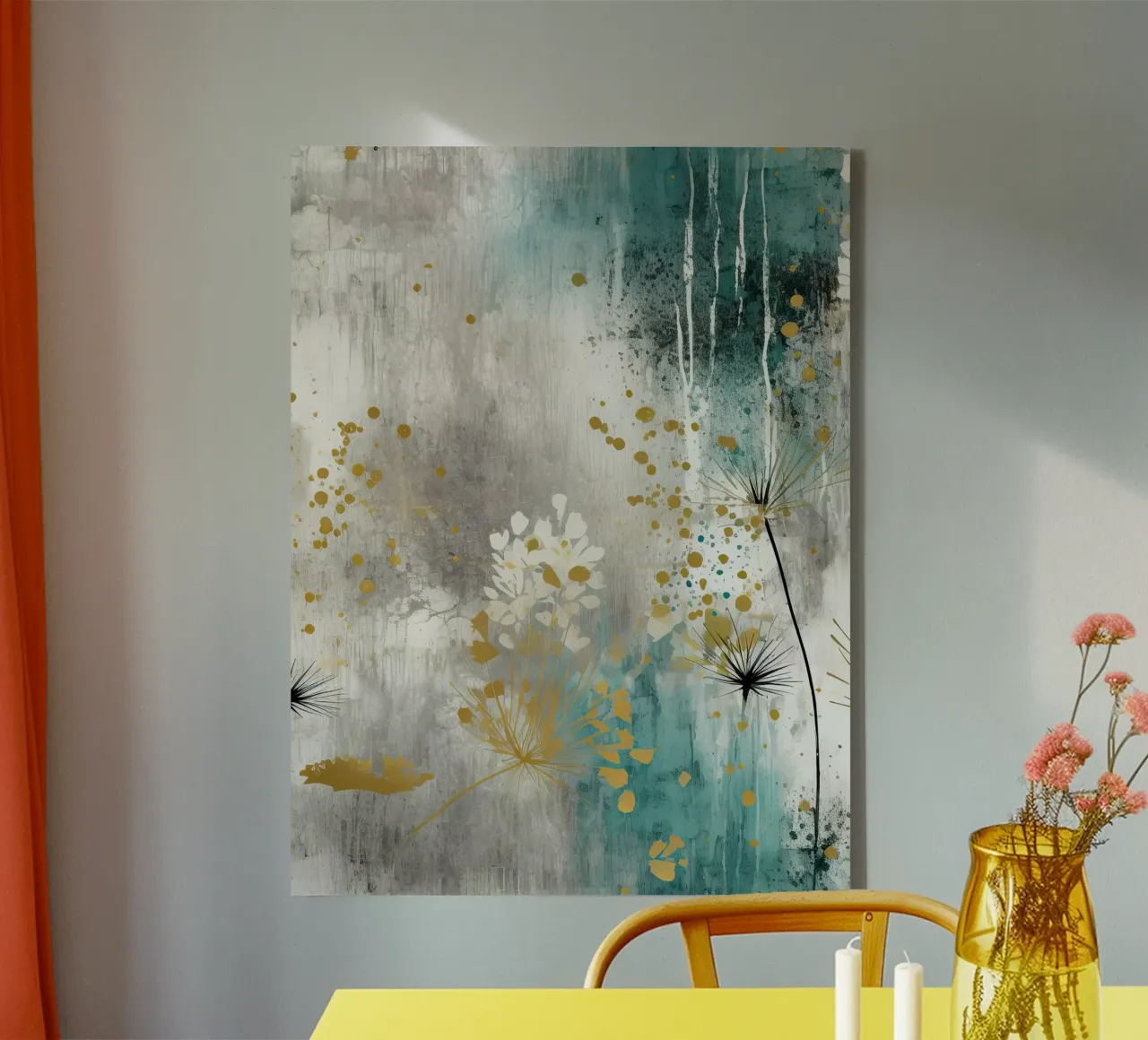 Schilderij 5 canvas met Baklijst van Yaso Design Boho & Botanic