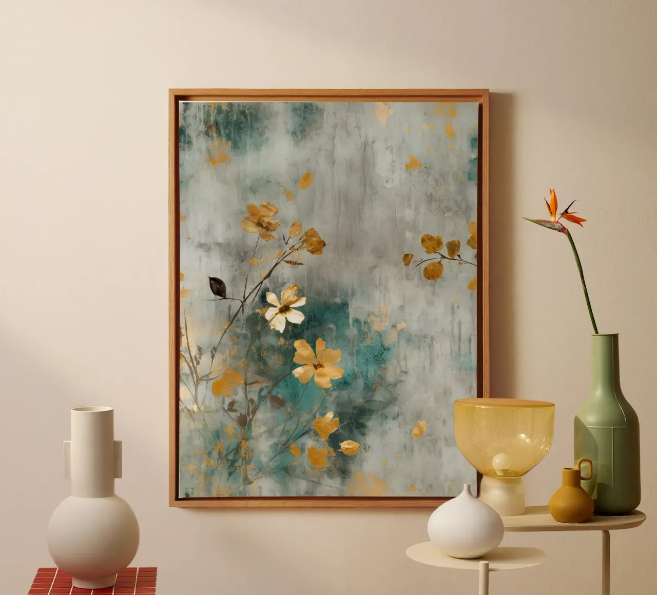 Schilderij 6 canvas met Baklijst van Yaso Design Boho & Botanic