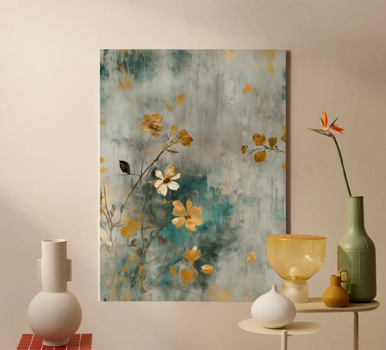 Schilderij 6 canvas met Baklijst van Yaso Design Boho & Botanic