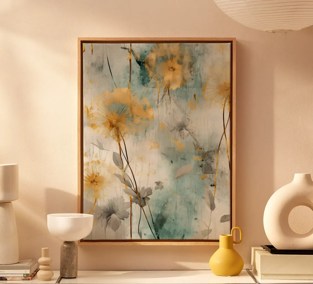 Gemälde 8 Leinwand mit Schattenfugenrahmen von Yaso Design Boho & Botanic