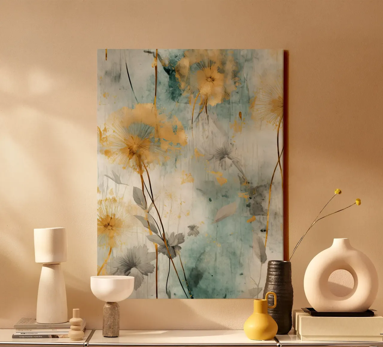 Gemälde 8 Leinwand mit Schattenfugenrahmen von Yaso Design Boho & Botanic