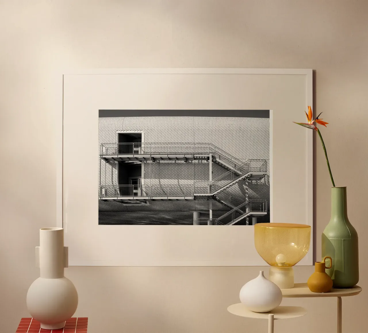Abstraktes Gebäude Poster mit Kunststoffrahmen von anderm