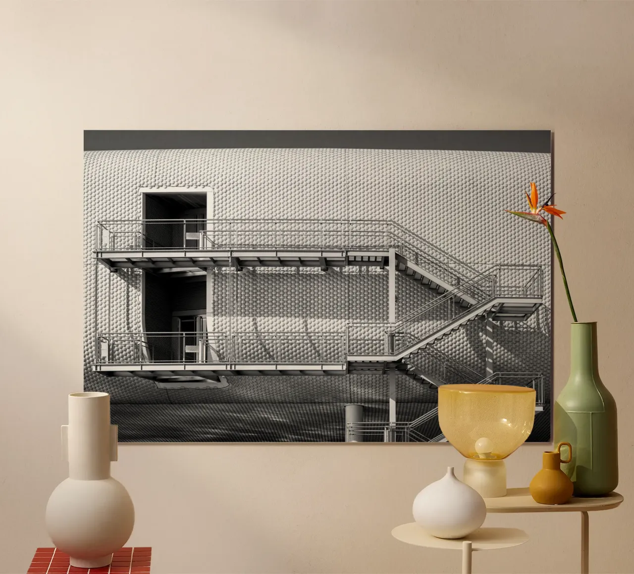 Abstraktes Gebäude Poster mit Kunststoffrahmen von anderm