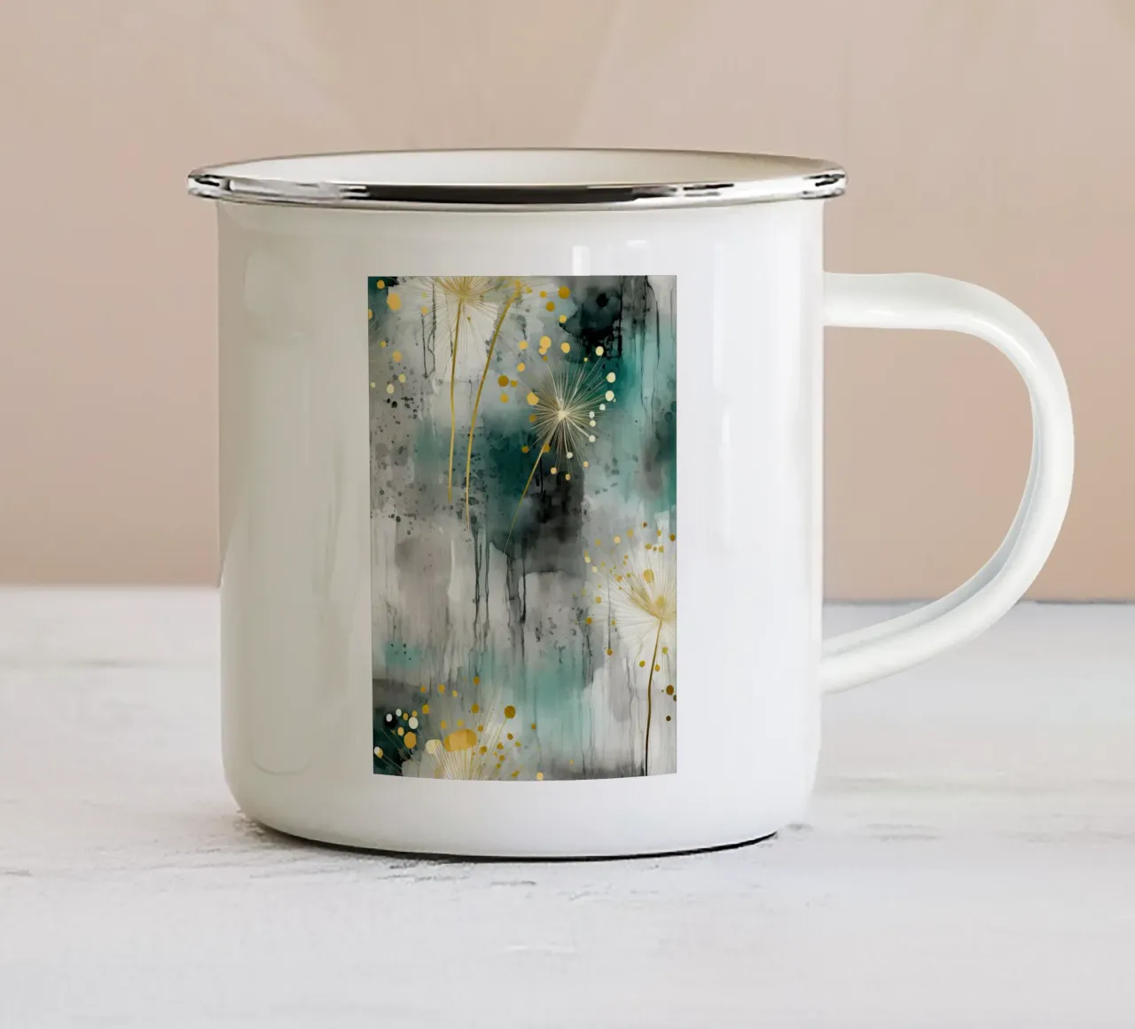 Pittura 12 tazza in smalto da Yaso Design Boho & Botanic