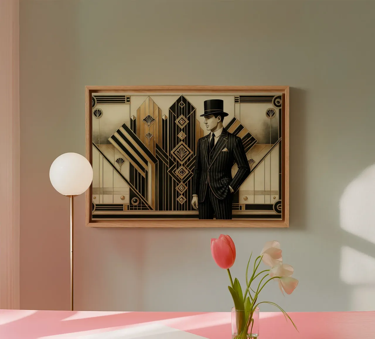 L'Art Deco Noir di Gatsby tela con Cornice a cassetta da Chromatic Fusion Studio