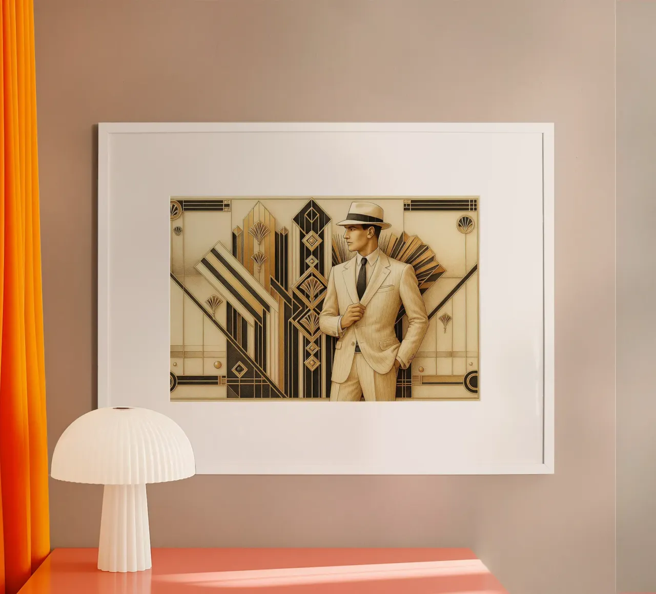 La grandezza Art Deco di Gatsby poster con telaio in plastica da Chromatic Fusion Studio