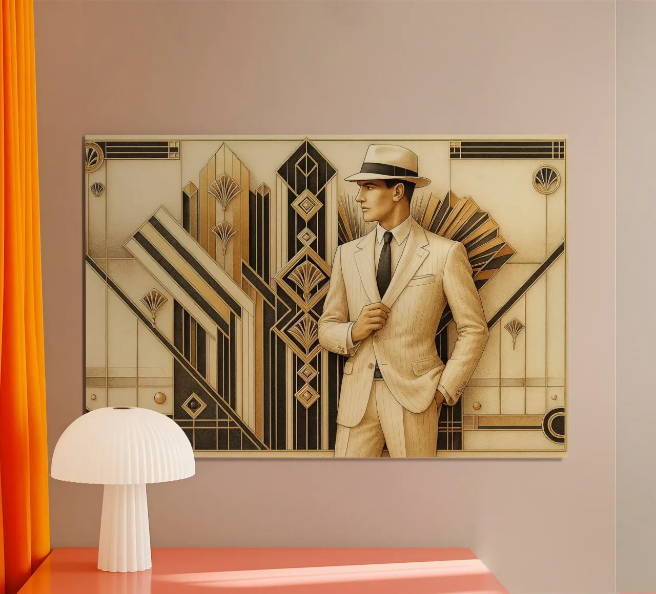 La grandezza Art Deco di Gatsby poster con telaio in plastica da Chromatic Fusion Studio