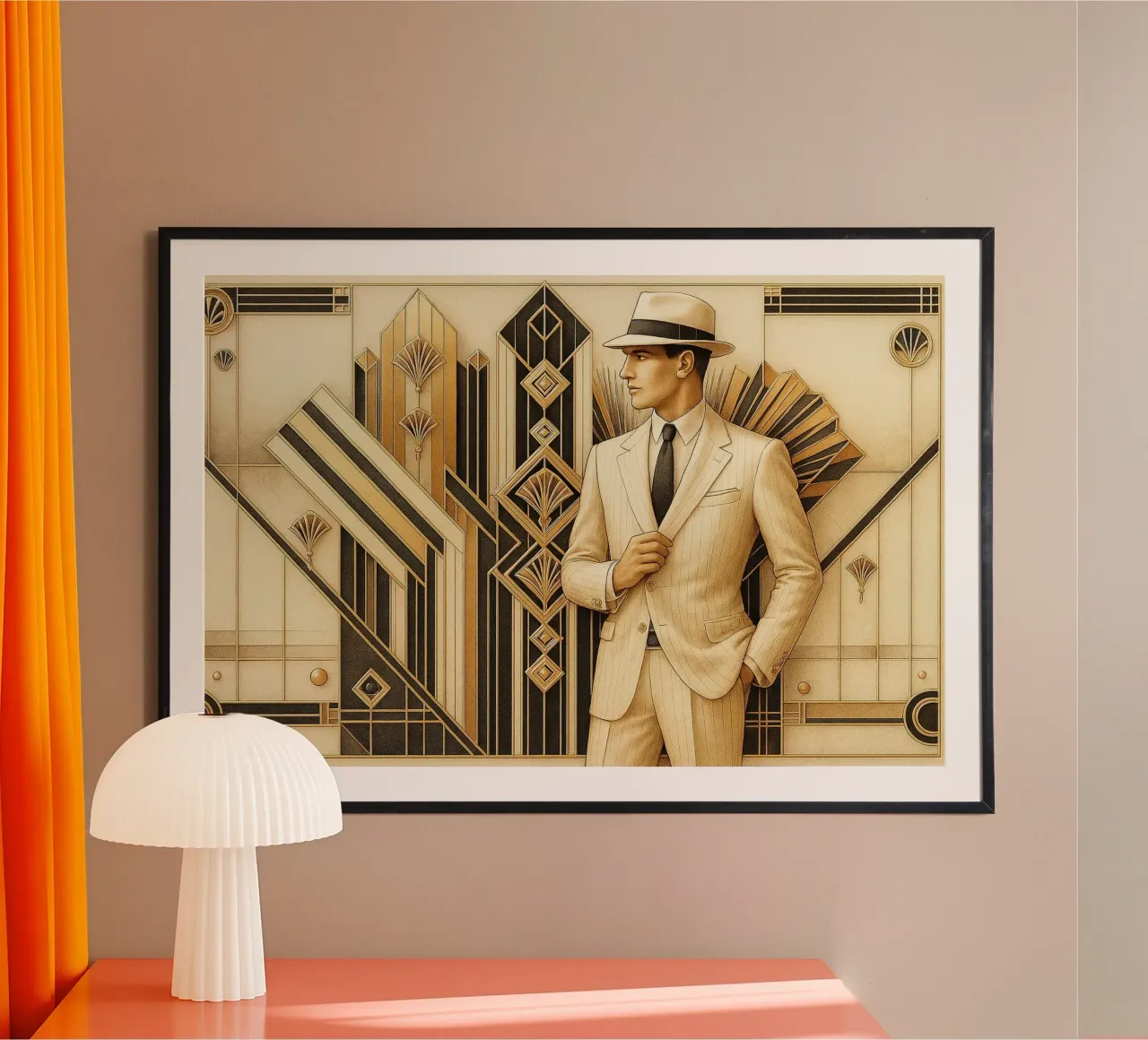 La grandezza Art Deco di Gatsby poster con telaio in plastica da Chromatic Fusion Studio