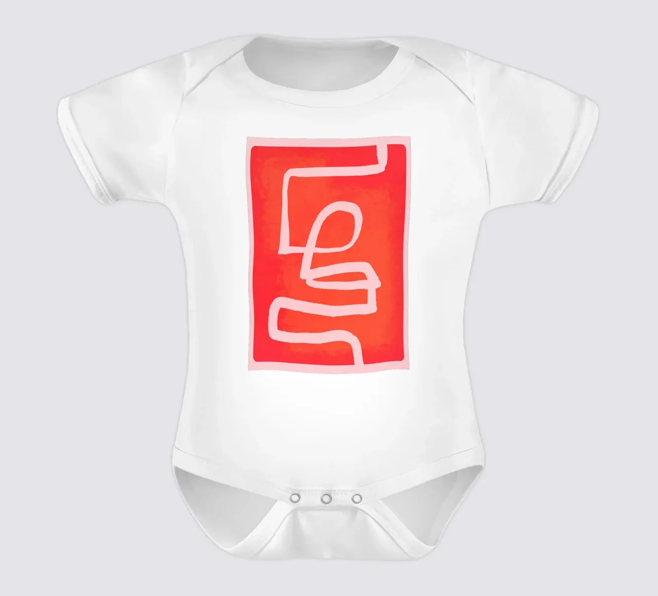 Abstract line art 207 short-sleeve baby romper by ThingDesign