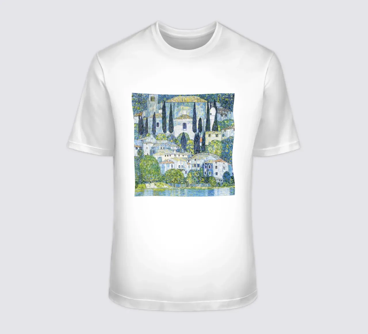 Kirche in Cassone (Chiesa di Cassone) di Gustav Klimt t-shirt da Jolie Prints