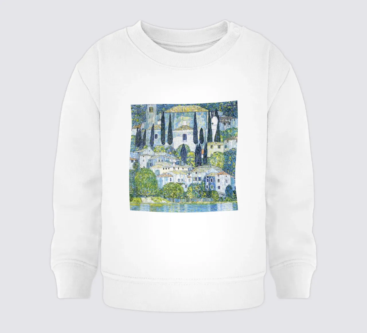 Kirche in Cassone (Chiesa di Cassone) di Gustav Klimt felpa neonato da Jolie Prints