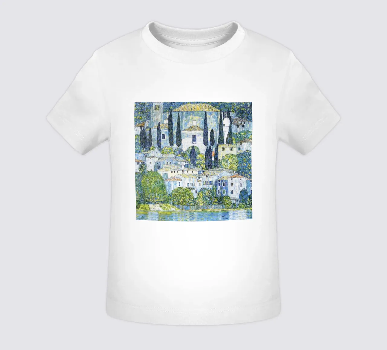 Kirche in Cassone (Chiesa di Cassone) di Gustav Klimt maglietta neonato da Jolie Prints