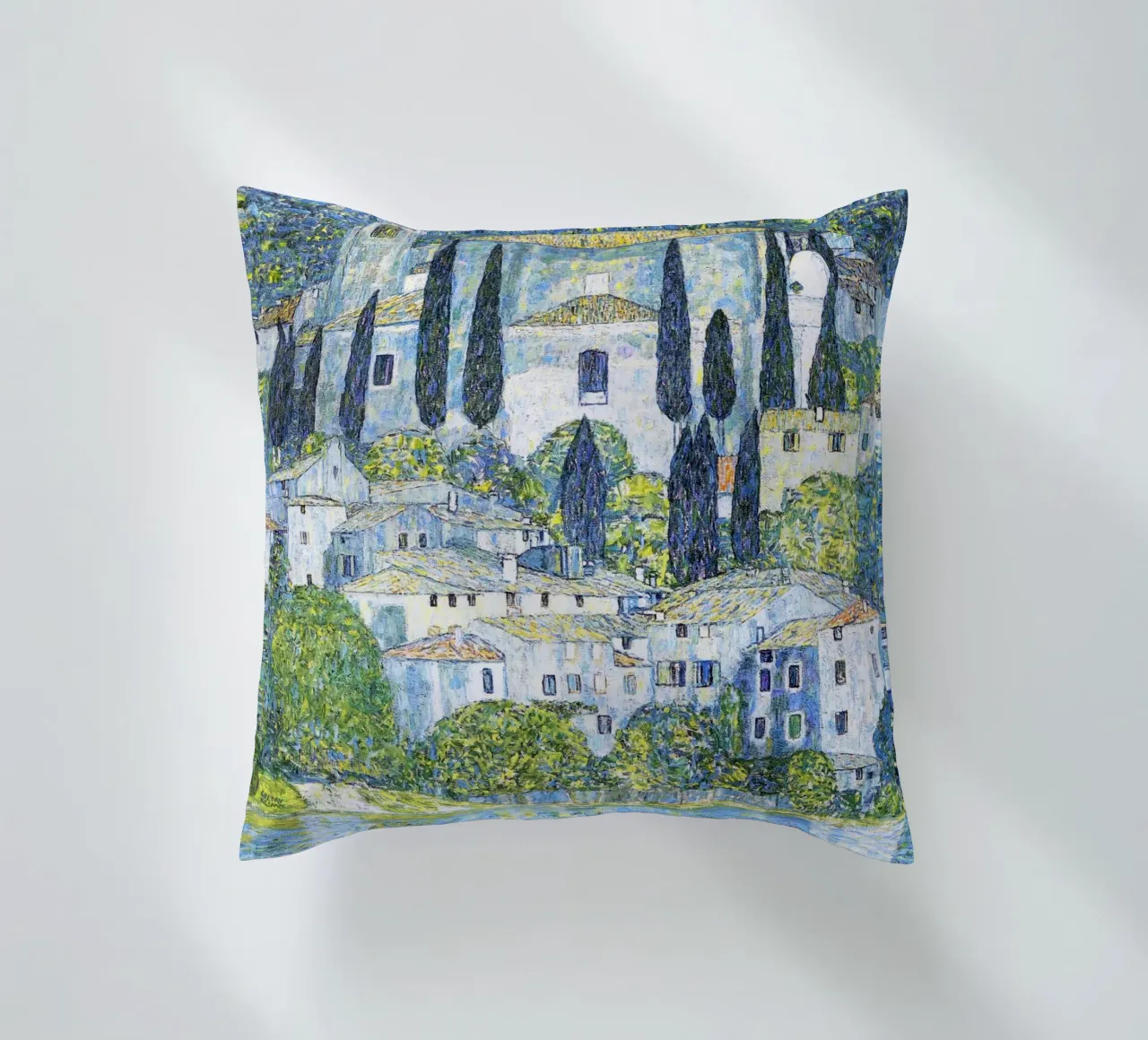 Kirche in Cassone (Chiesa di Cassone) di Gustav Klimt cuscino da Jolie Prints