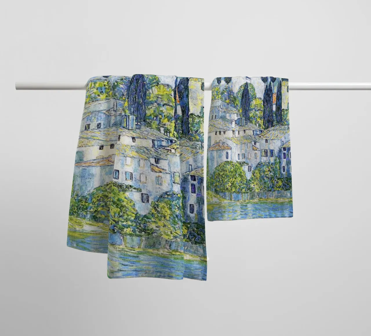 Kirche in Cassone (Church in Cassone) by Gustav Klimt towel by Art History