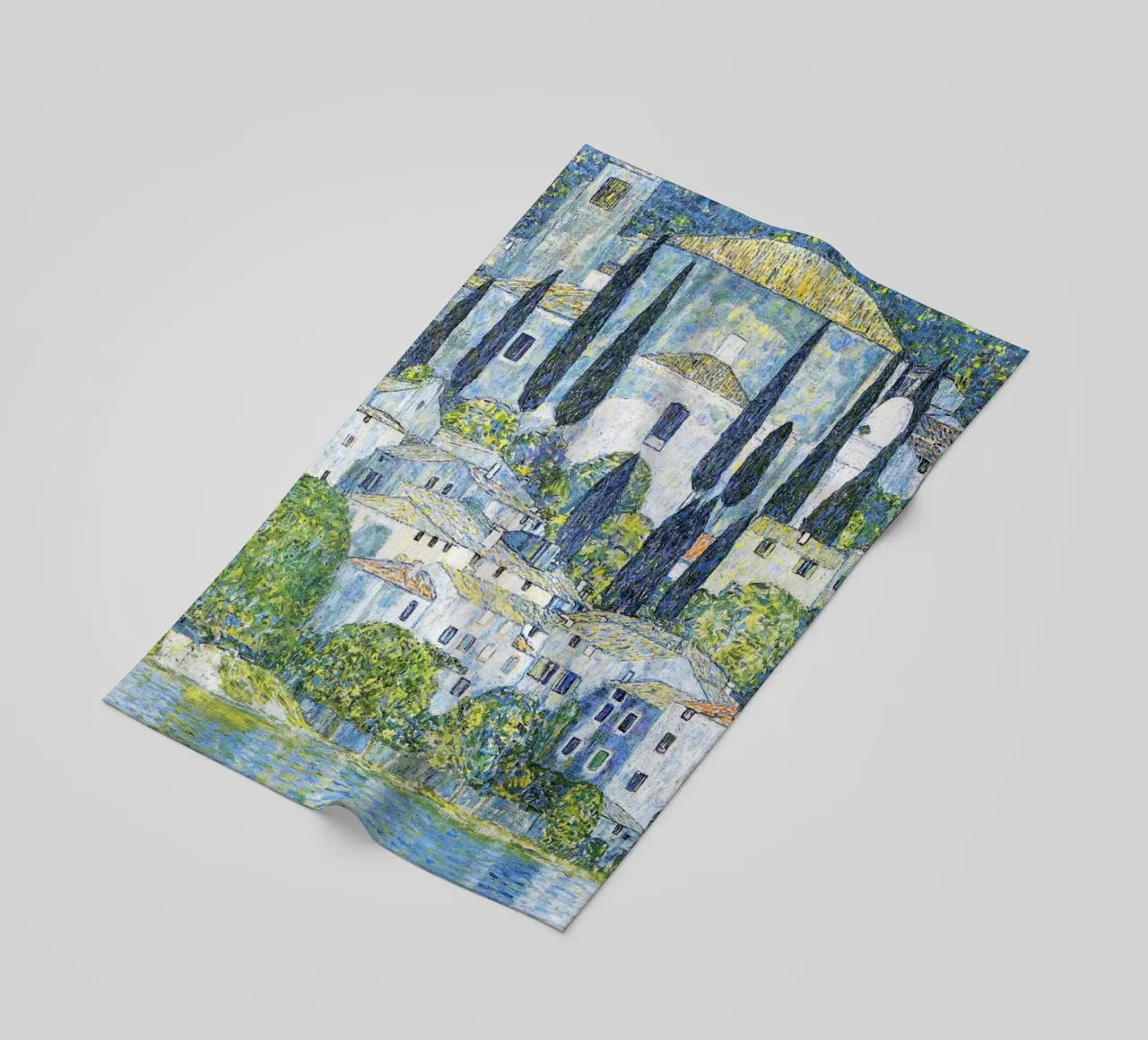 Kirche in Cassone (Chiesa di Cassone) di Gustav Klimt telo mare da Jolie Prints