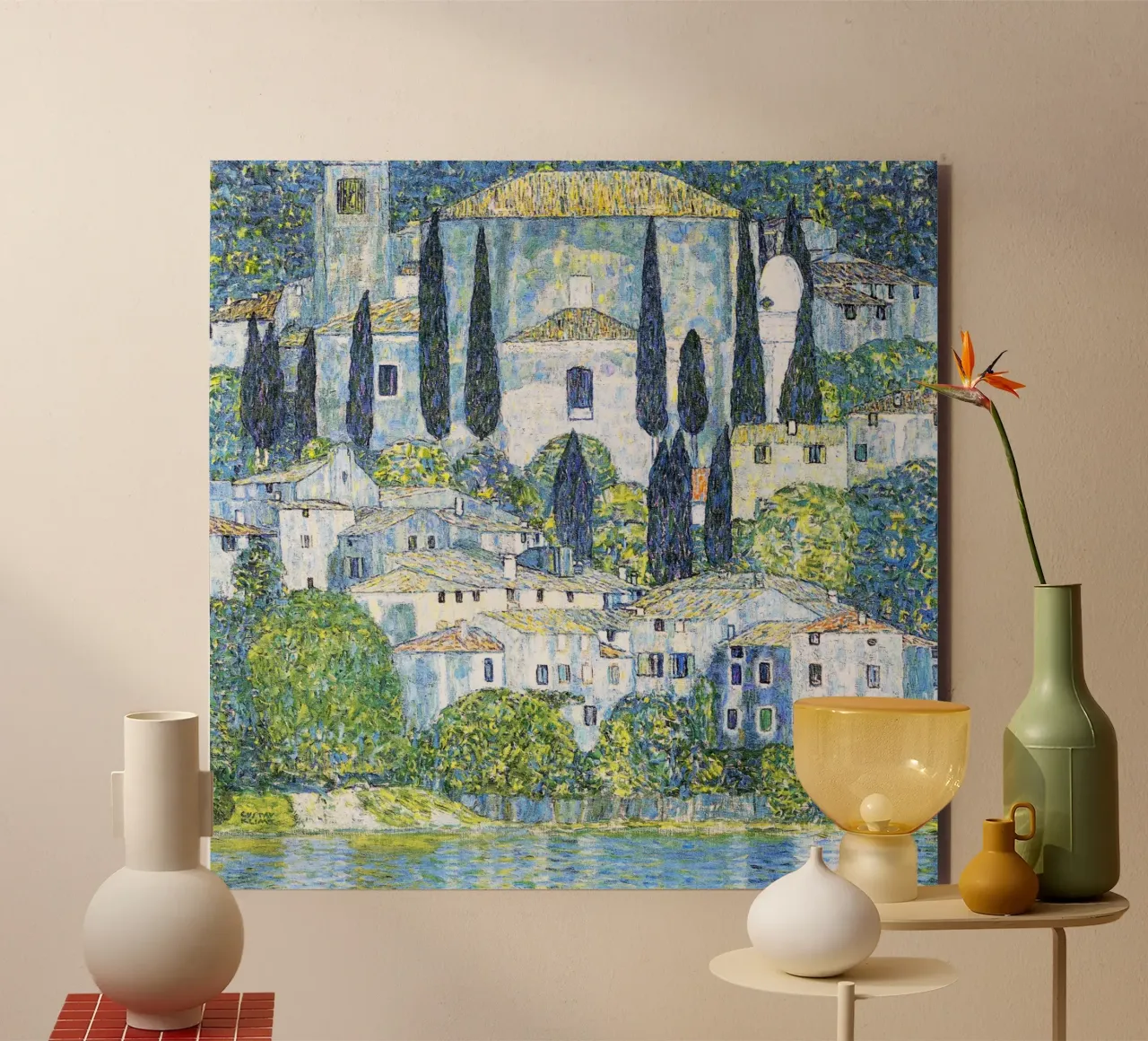 Kirche in Cassone (Chiesa di Cassone) di Gustav Klimt alluminio dibond da Jolie Prints