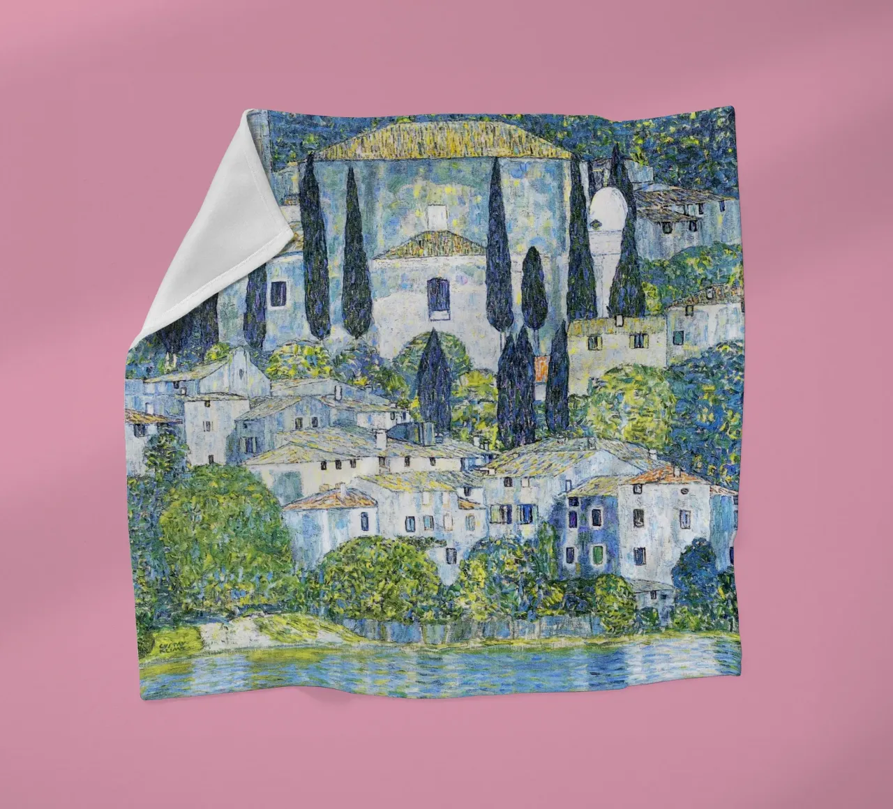 Kirche in Cassone (Chiesa di Cassone) di Gustav Klimt coperta in pile da Jolie Prints