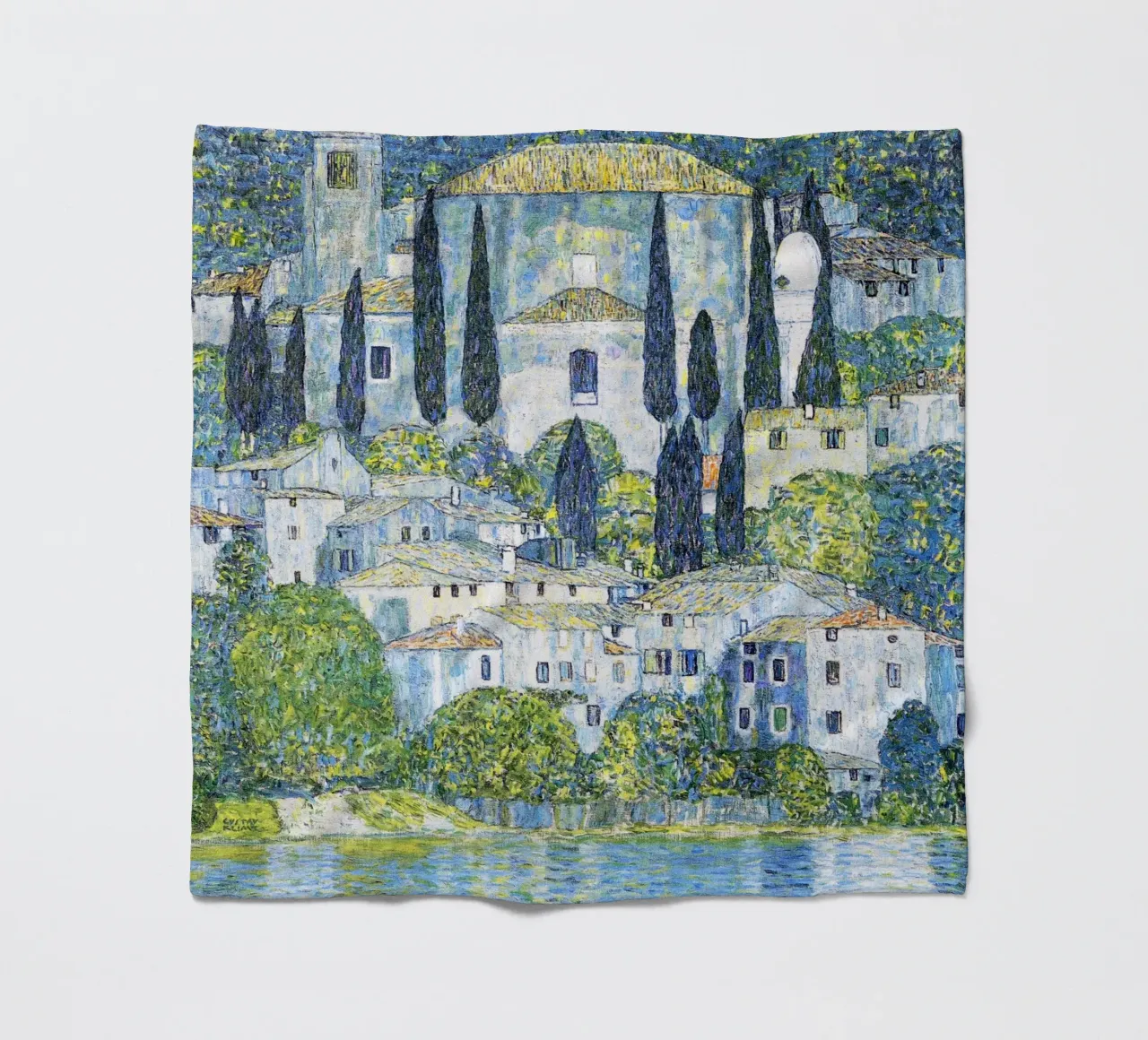 Kirche in Cassone (Chiesa di Cassone) di Gustav Klimt coperta in pile da Jolie Prints