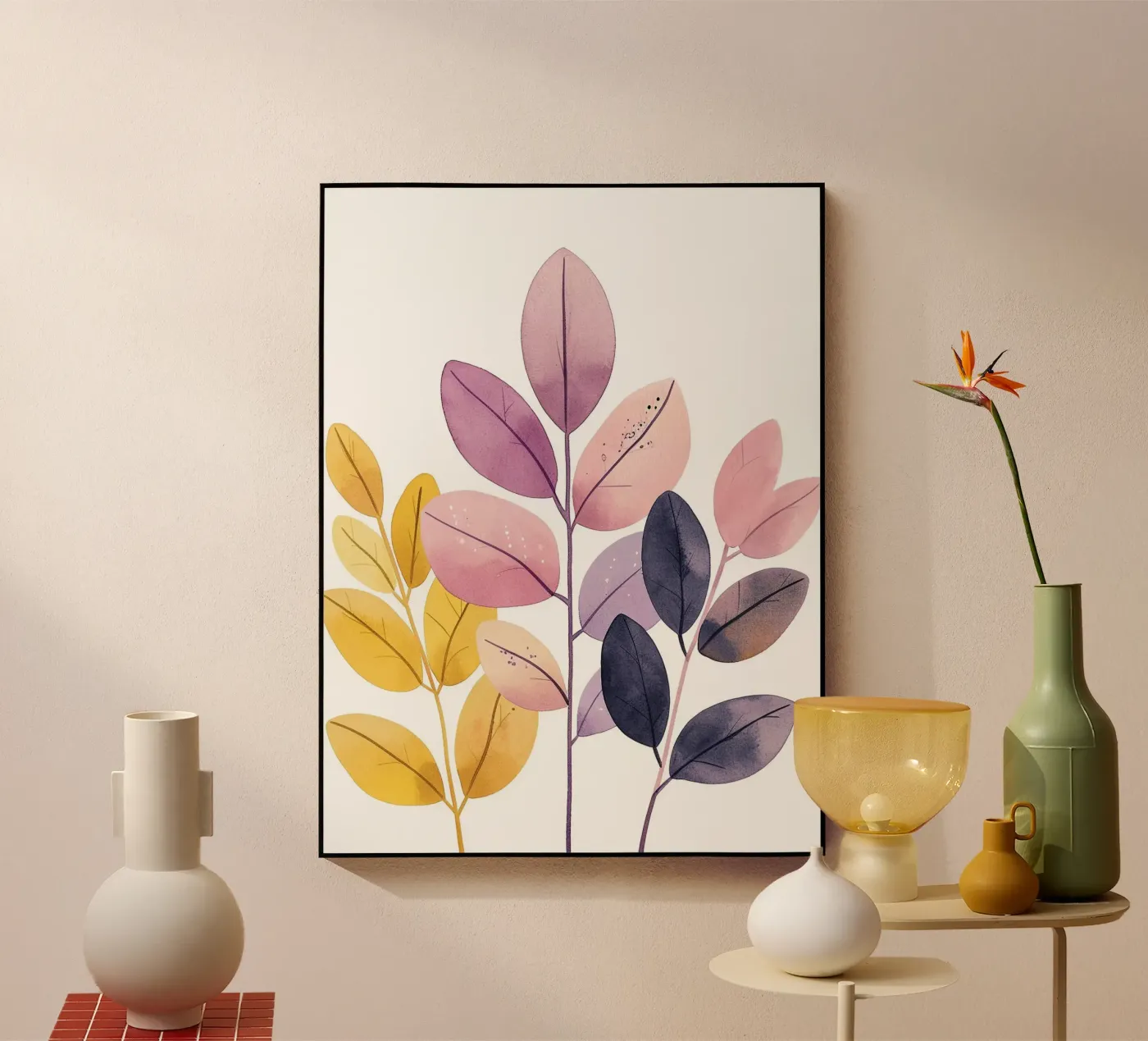 Foglie Boho 1 plexiglass da Yaso Design Boho & Botanic