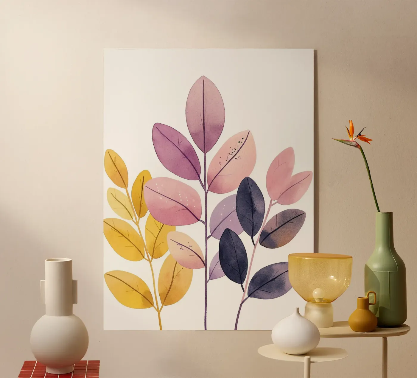 Foglie Boho 1 plexiglass da Yaso Design Boho & Botanic