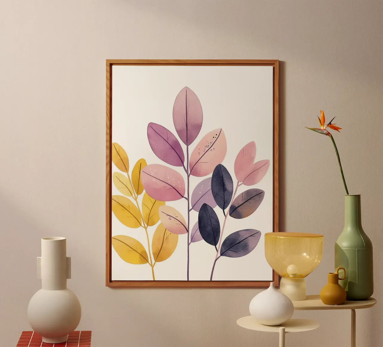 Foglie Boho 1 alluminio dibond da Yaso Design Boho & Botanic