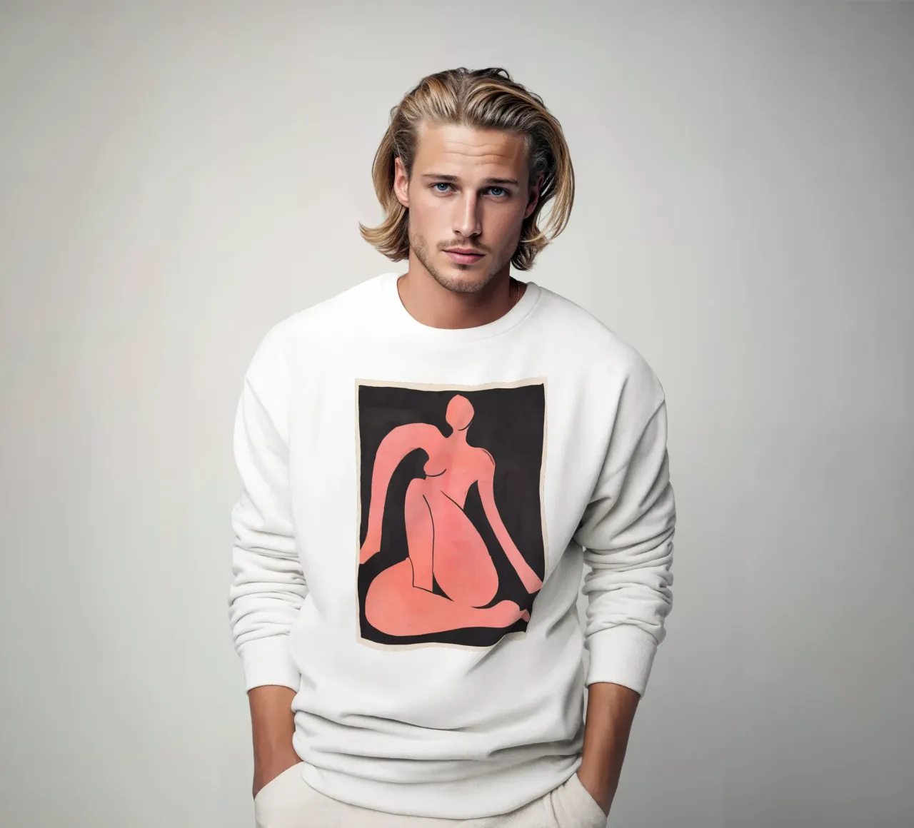 Abstracte kunst vrouwelijk figuur 22 sweatshirt van ThingDesign
