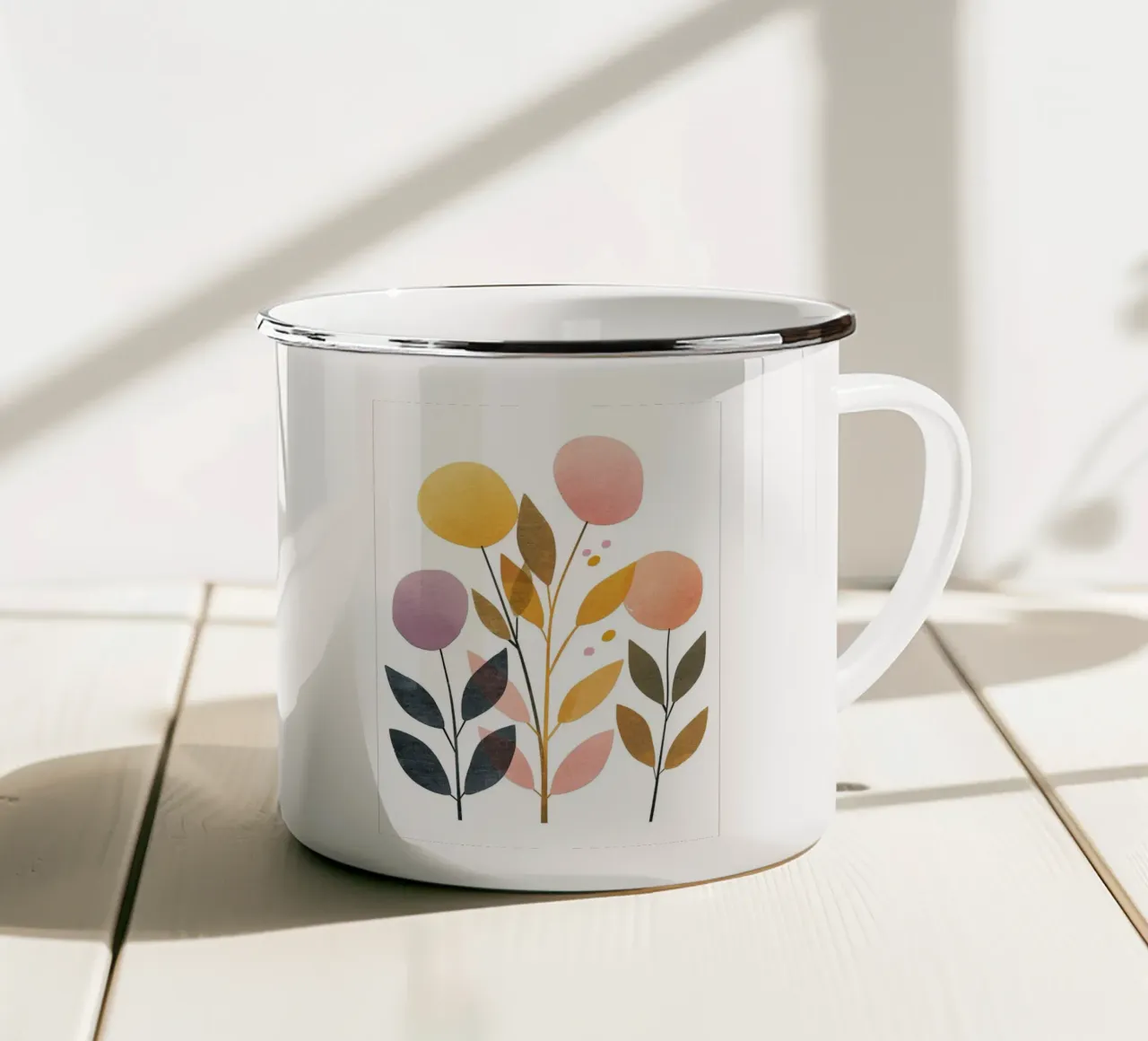 Foglie Boho 2 tazza in smalto da Yaso Design Boho & Botanic