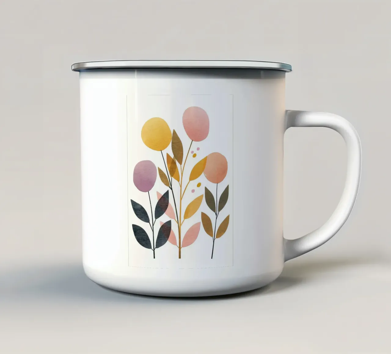 Foglie Boho 2 tazza in smalto da Yaso Design Boho & Botanic