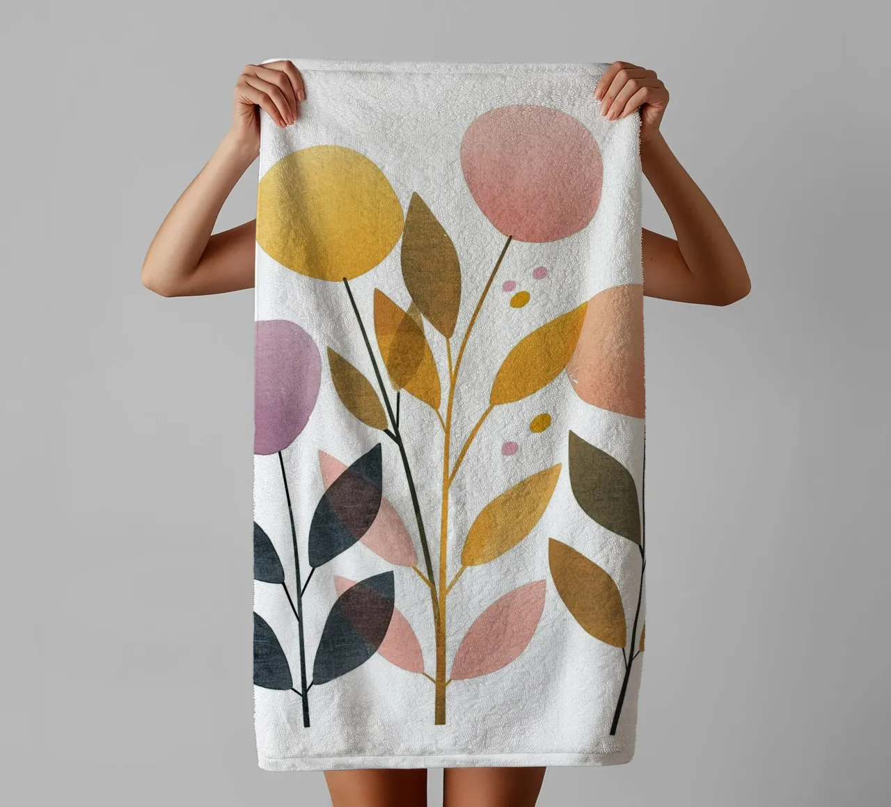 Boho Leaves 2 towel by Yaso Design Boho & Botanic