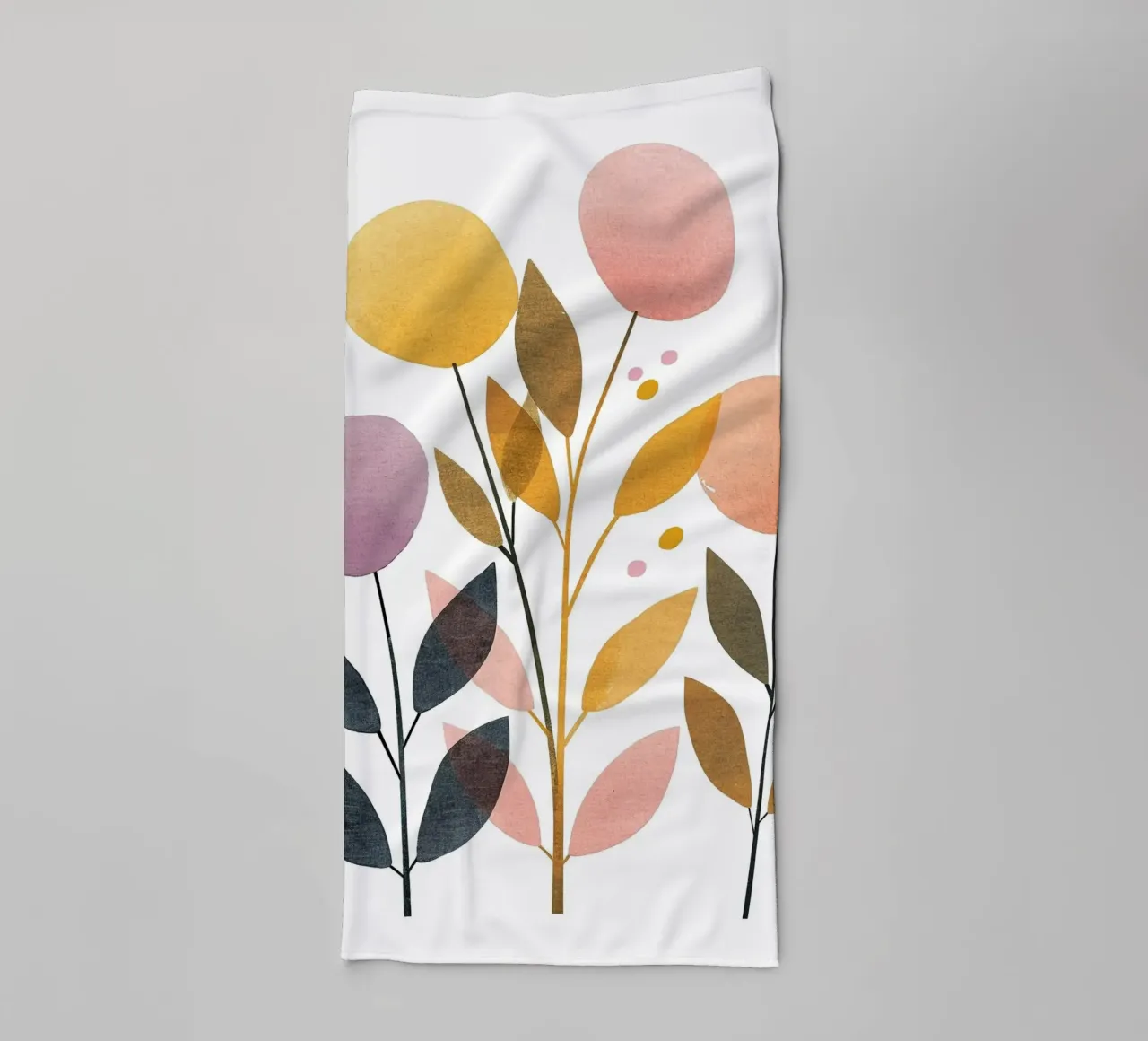 Boho Leaves 2 towel by Yaso Design Boho & Botanic