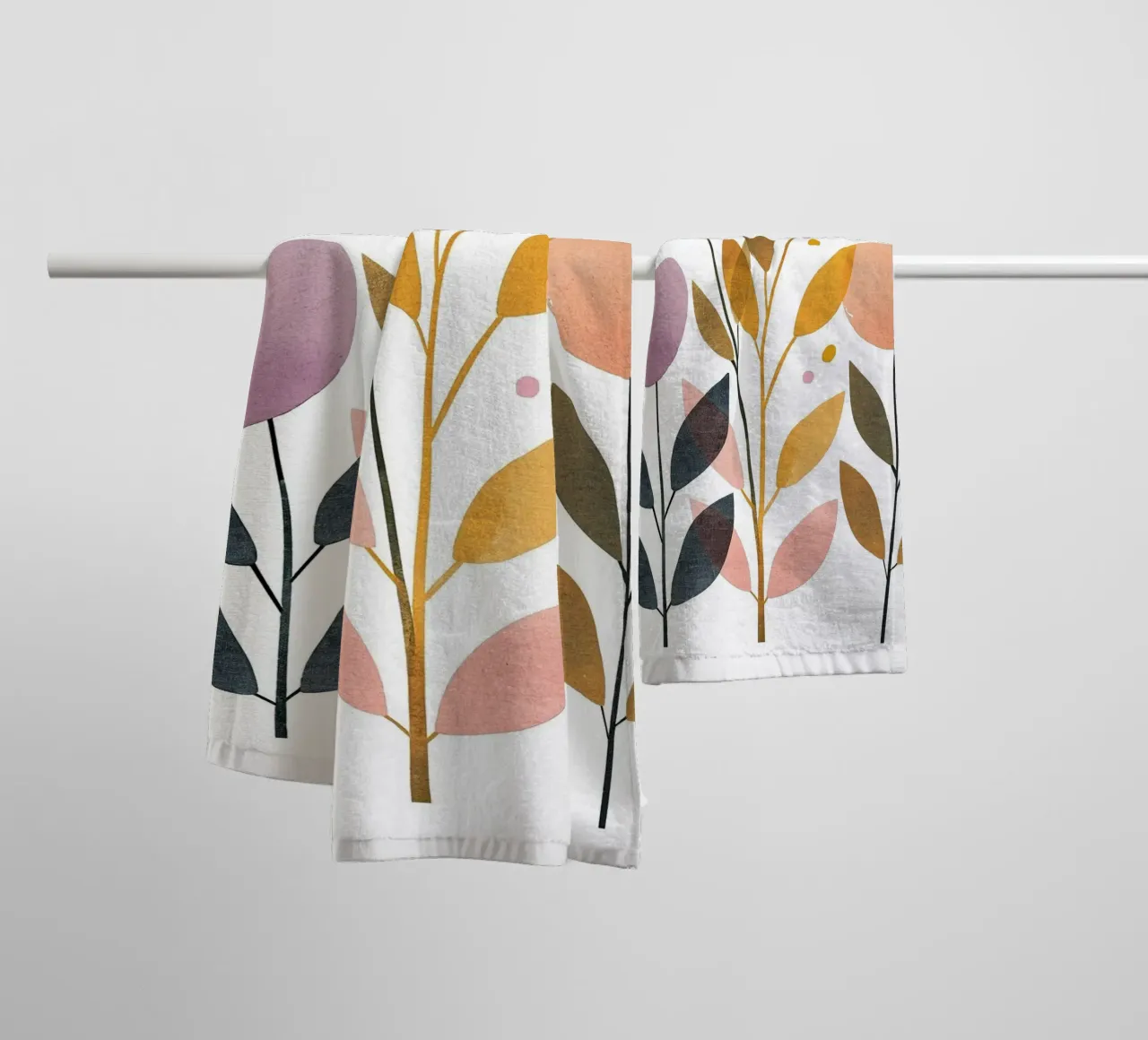 Boho Leaves 2 towel by Yaso Design Boho & Botanic