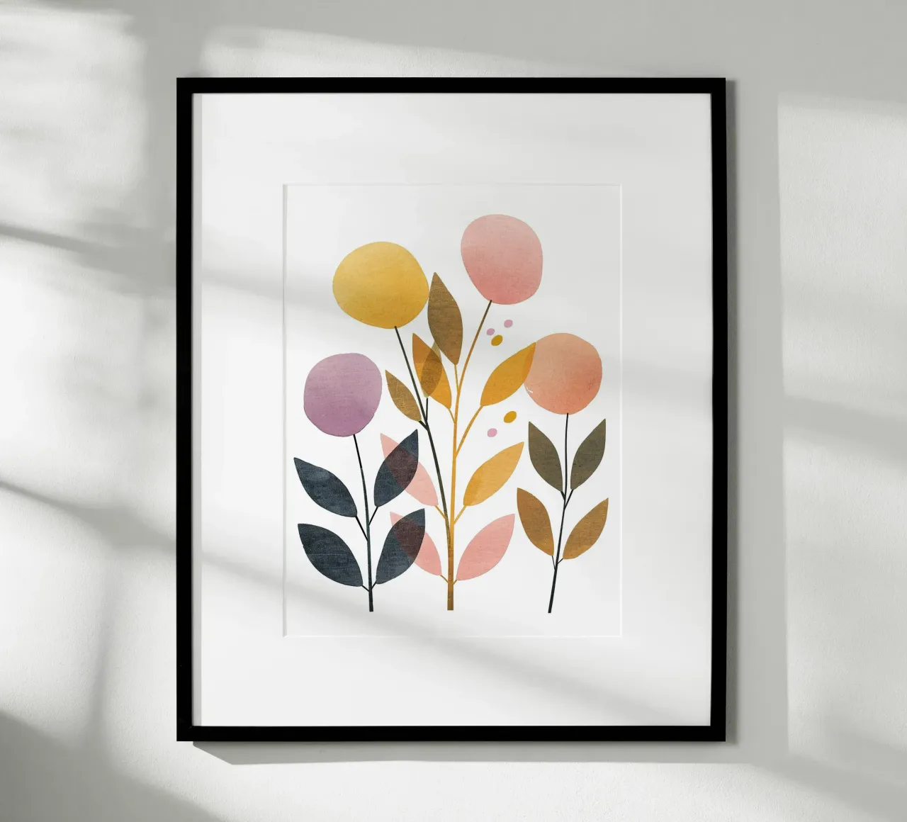 Foglie Boho 2 poster con telaio in legno da Yaso Design Boho & Botanic