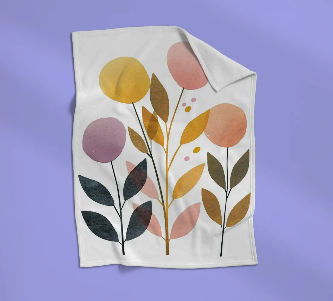 Foglie Boho 2 coperta in pile da Yaso Design Boho & Botanic