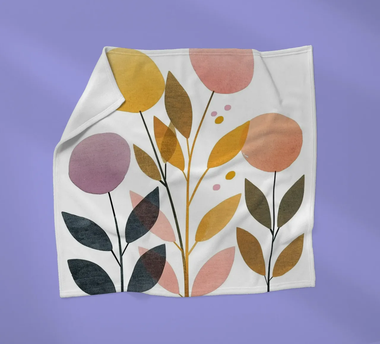Foglie Boho 2 coperta in pile da Yaso Design Boho & Botanic