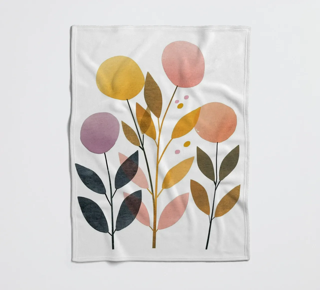 Foglie Boho 2 coperta in pile da Yaso Design Boho & Botanic