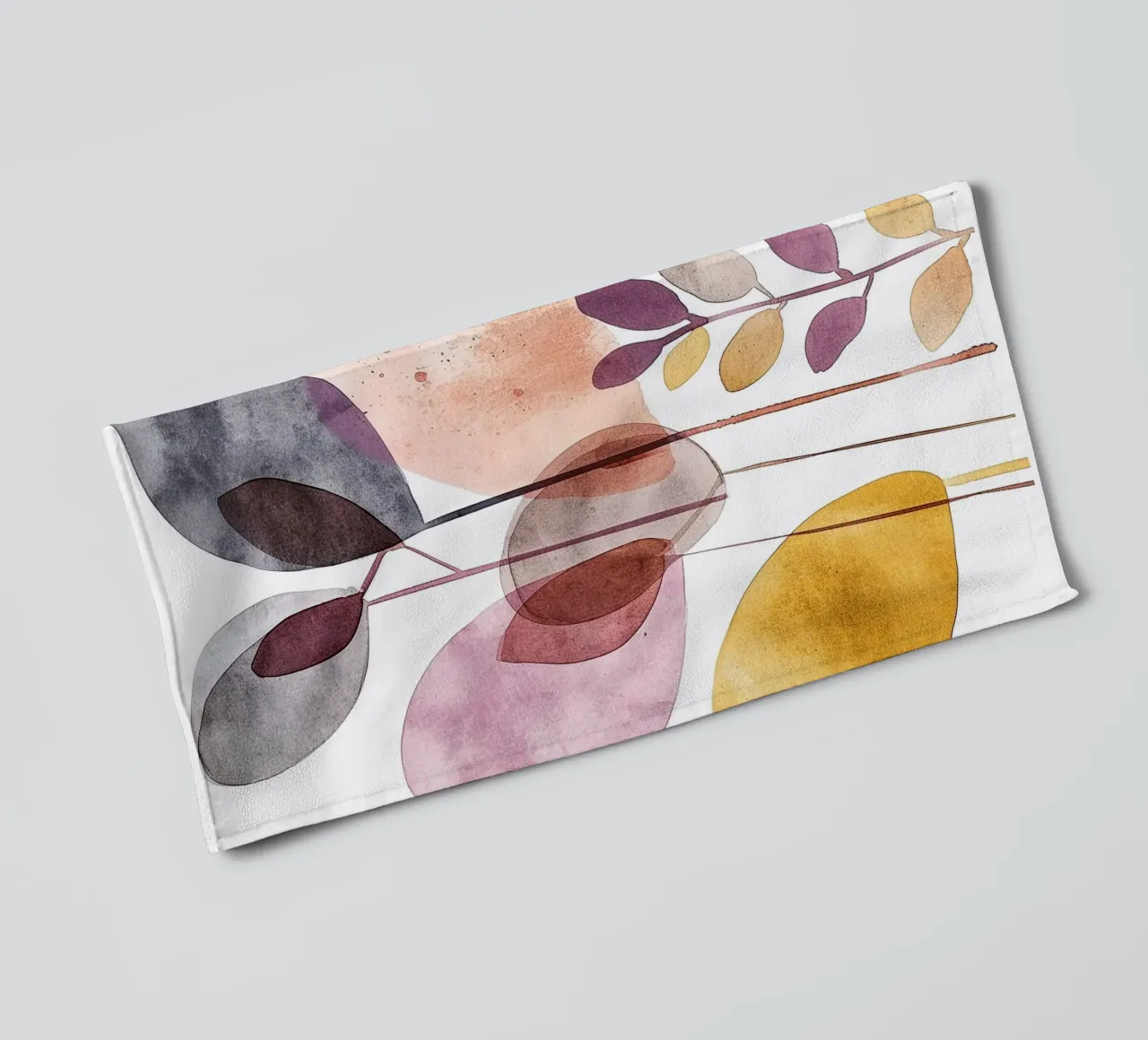 Boho Leaves 3 towel by Yaso Design Boho & Botanic