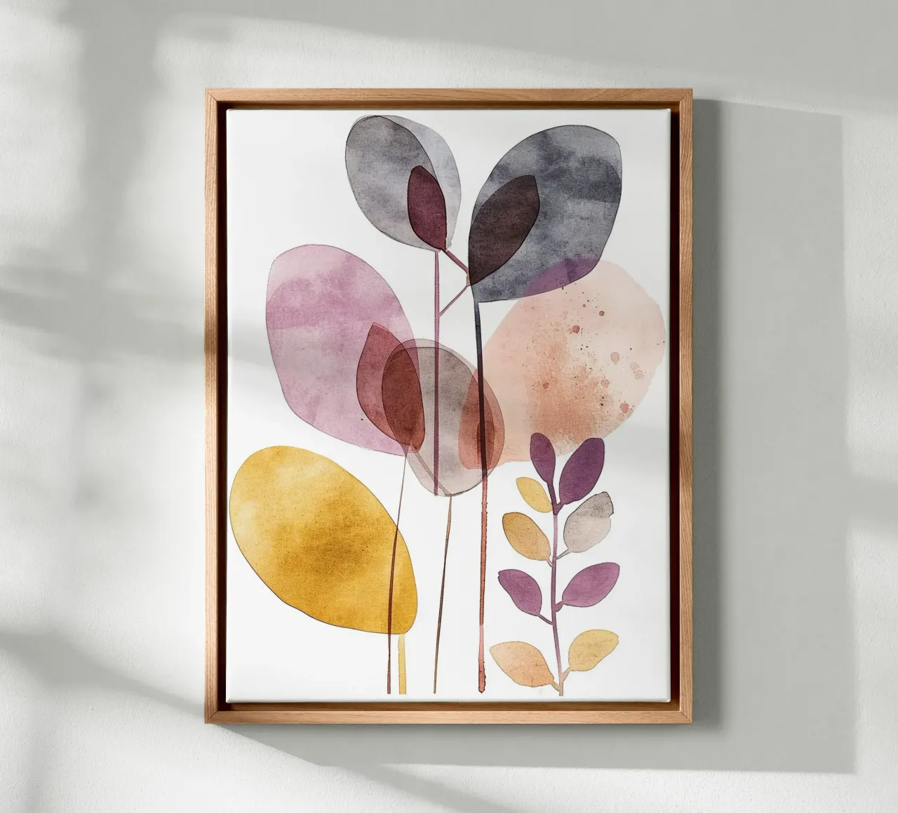 Foglie Boho 3 tela con Cornice a cassetta da Yaso Design Boho & Botanic