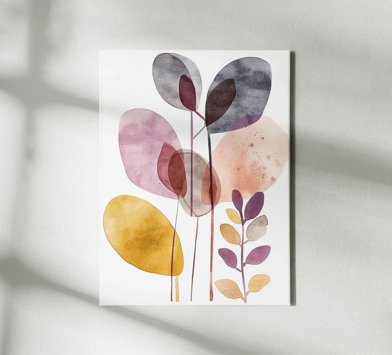 Foglie Boho 3 tela con Cornice a cassetta da Yaso Design Boho & Botanic