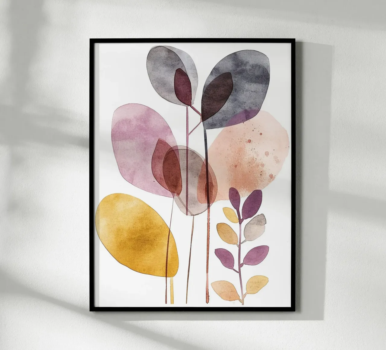 Foglie Boho 3 poster con telaio in alluminio da Yaso Design Boho & Botanic