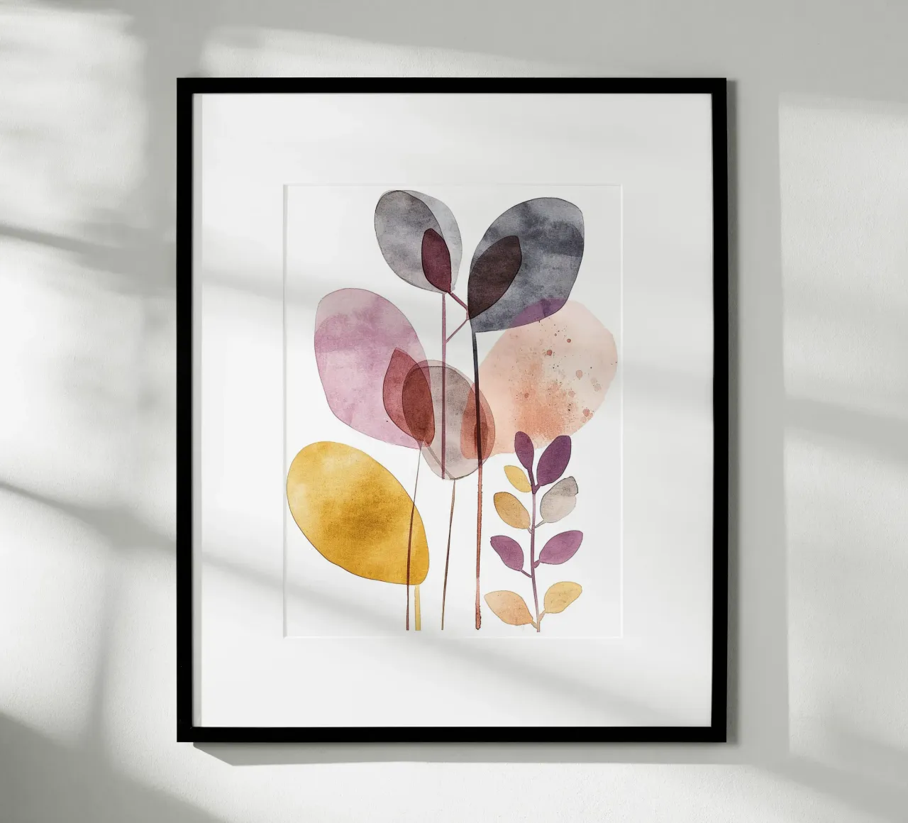 Foglie Boho 3 poster con telaio in alluminio da Yaso Design Boho & Botanic