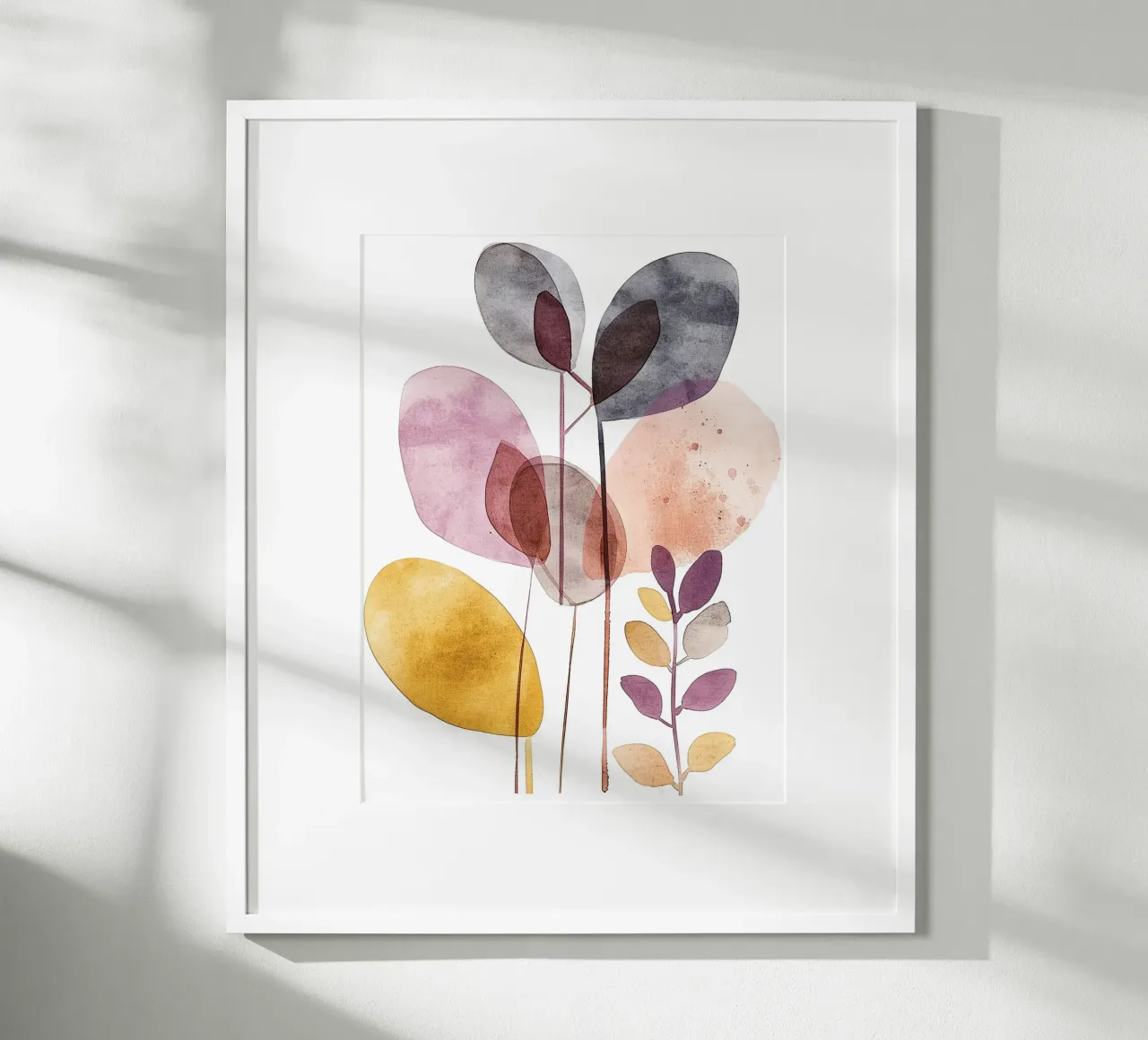 Foglie Boho 3 poster con telaio in alluminio da Yaso Design Boho & Botanic