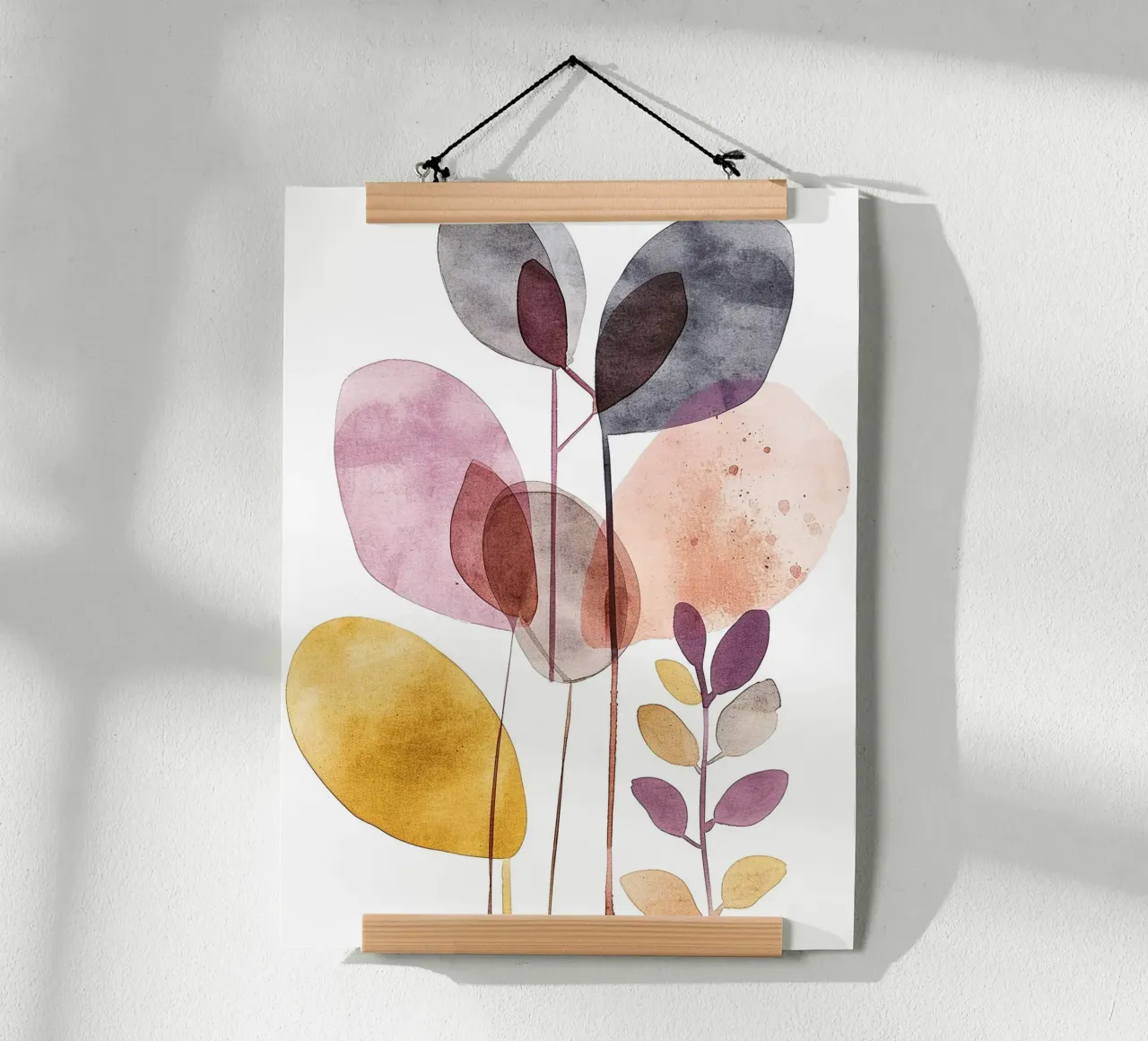 Foglie Boho 3 poster con telaio in alluminio da Yaso Design Boho & Botanic