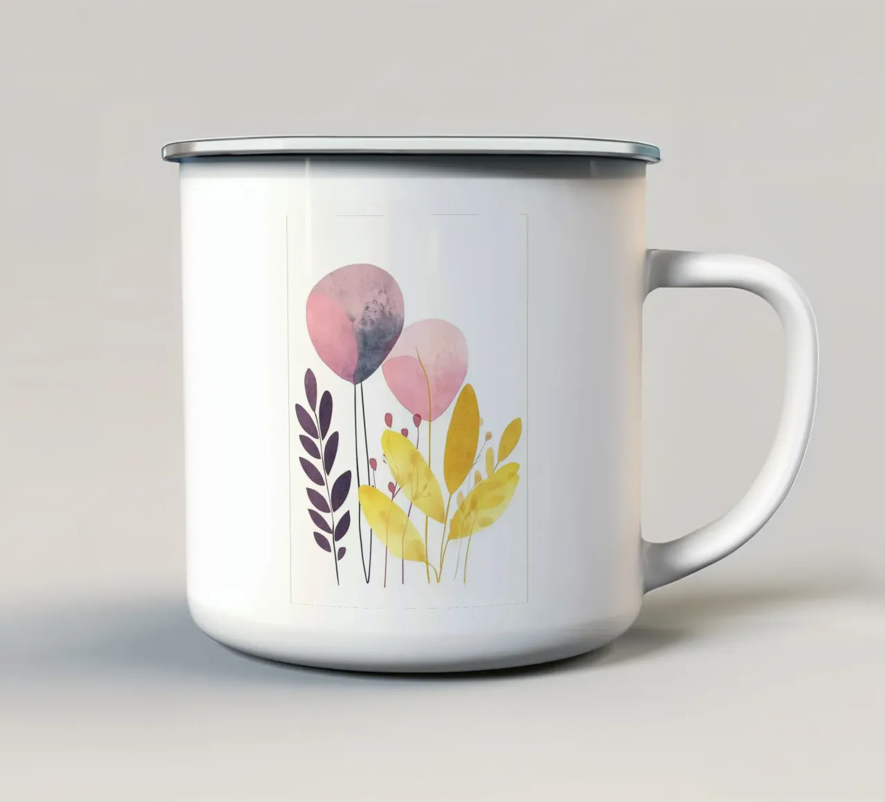 Foglie boho 4 tazza in smalto da Yaso Design Boho & Botanic