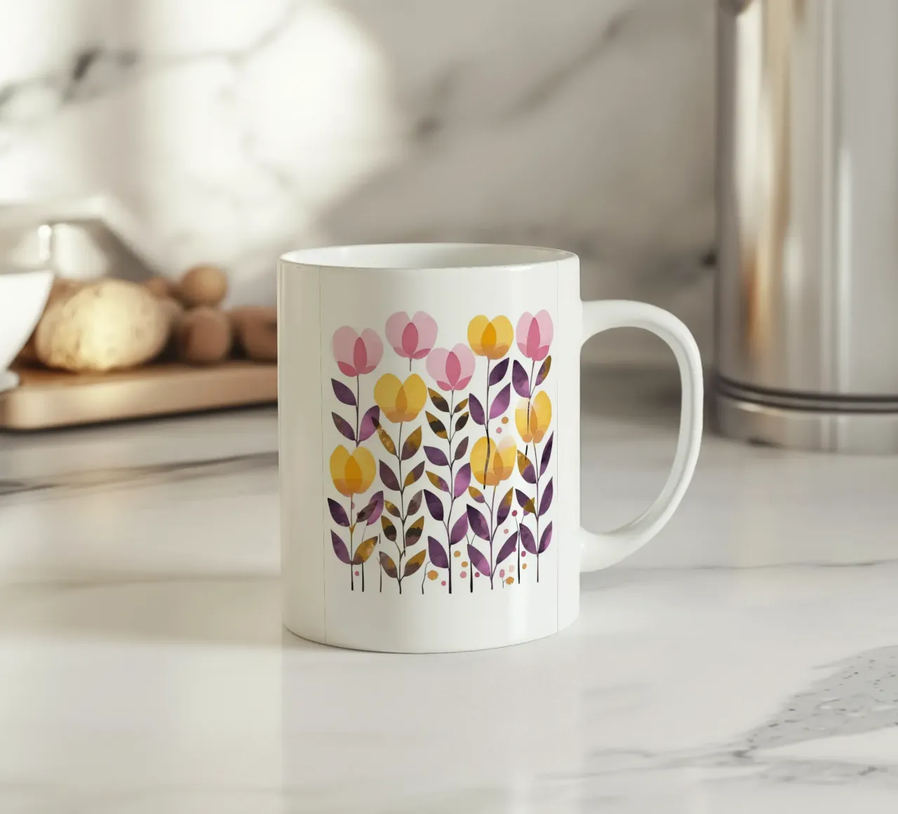 Foglie boho 5 tazza in ceramica da Yaso Design Boho & Botanic