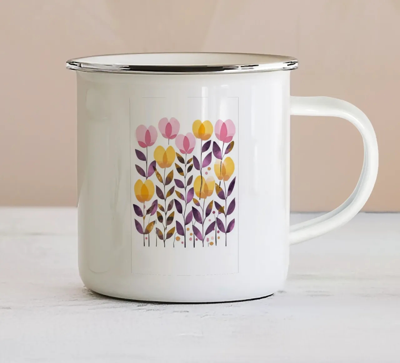 Foglie boho 5 tazza in smalto da Yaso Design Boho & Botanic