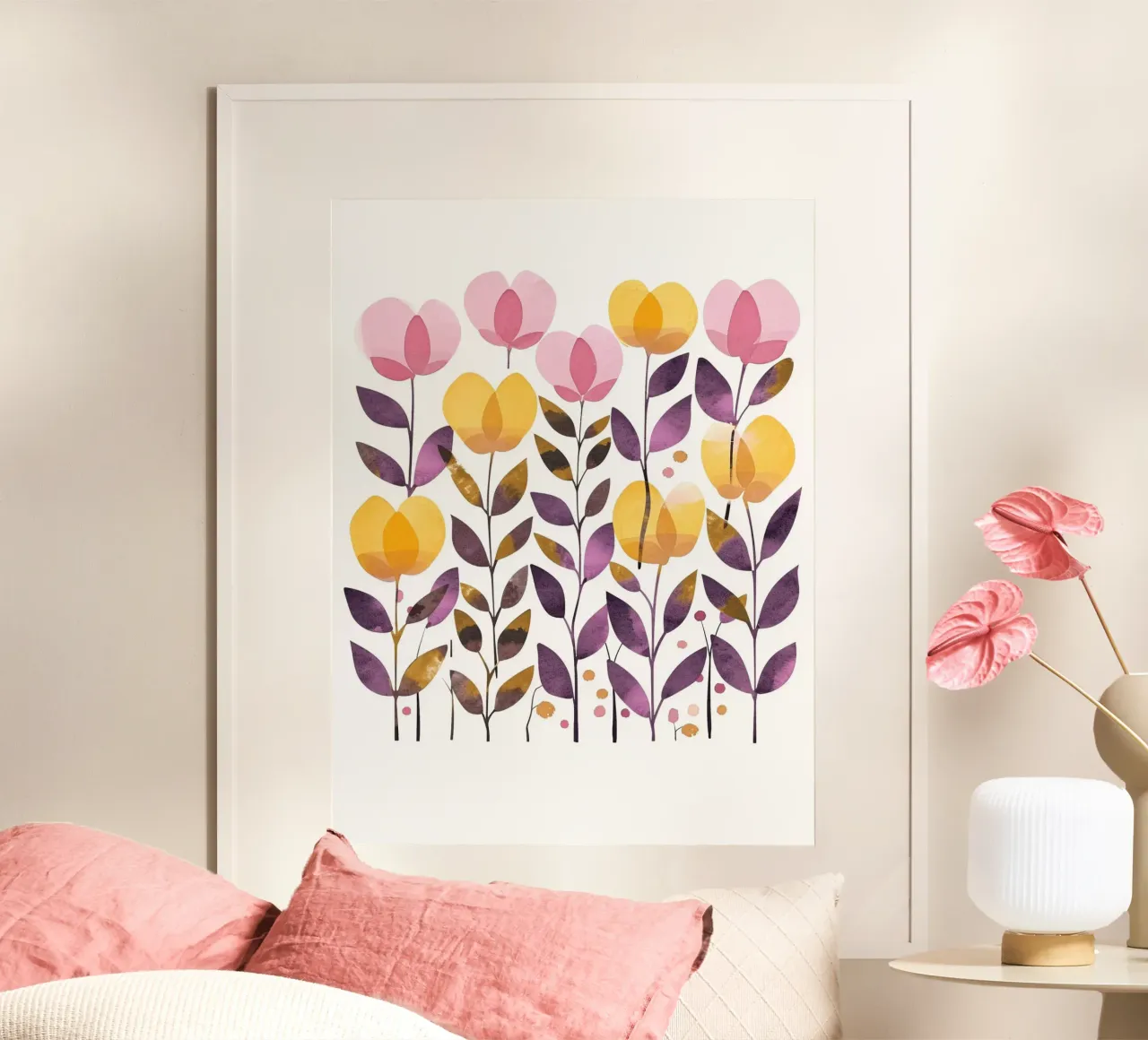Foglie boho 5 poster con telaio in plastica da Yaso Design Boho & Botanic